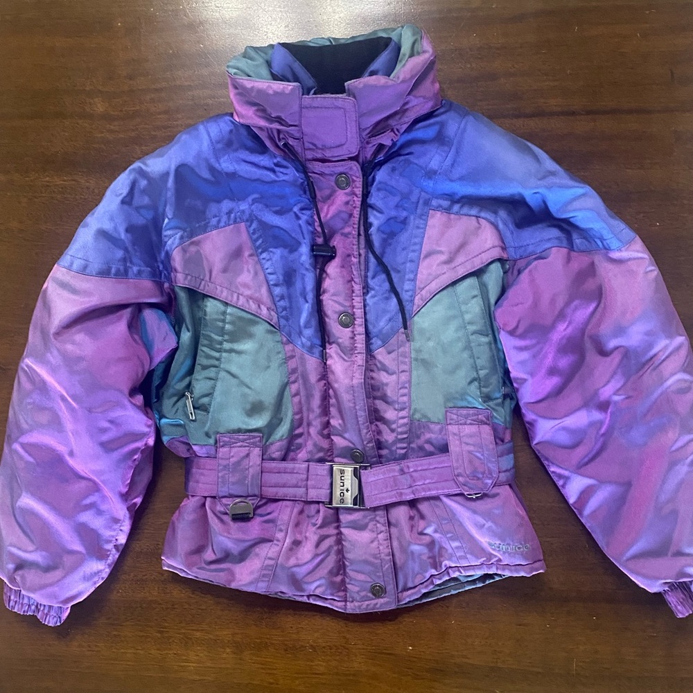 Vintage Sunice Fire Ice Women’s Ski Coat Jacket Purple Green Size 6